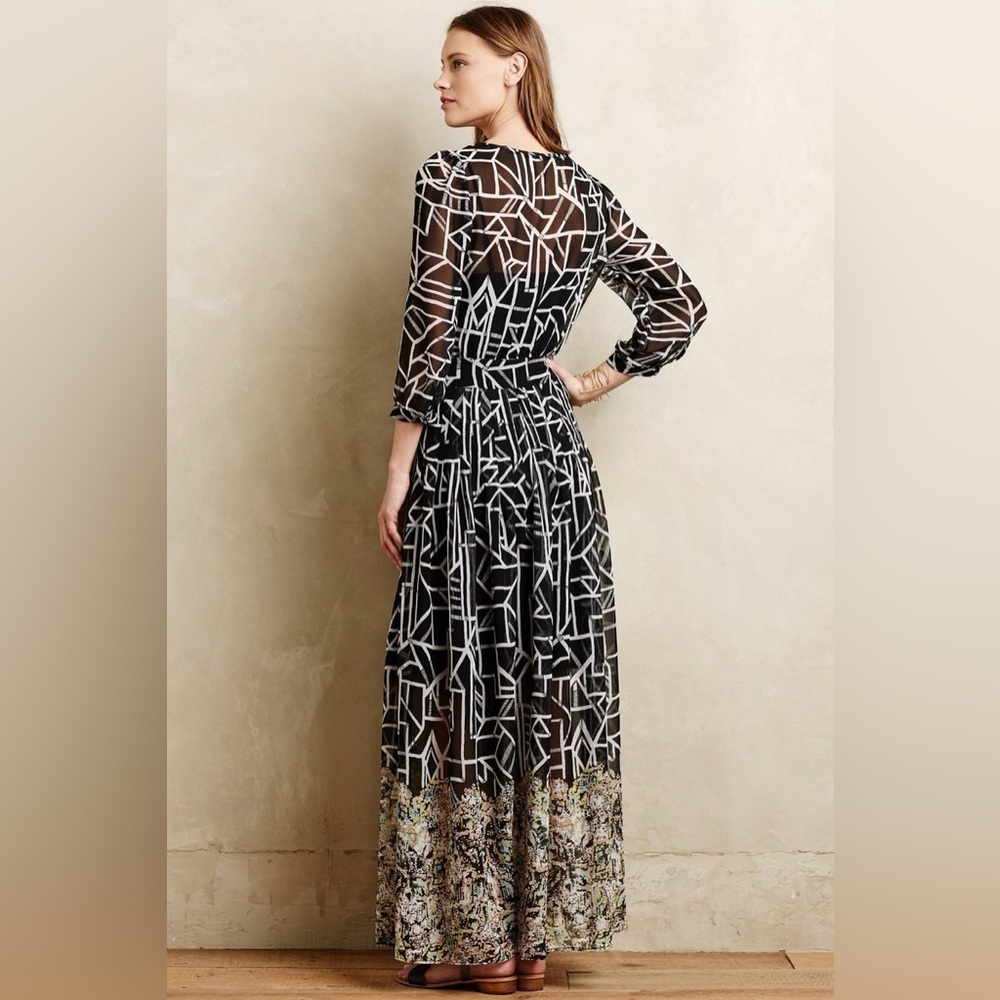 Anthropologie Moulinette Soeurs Equinox Pleated Floral Maxi Dress 12
